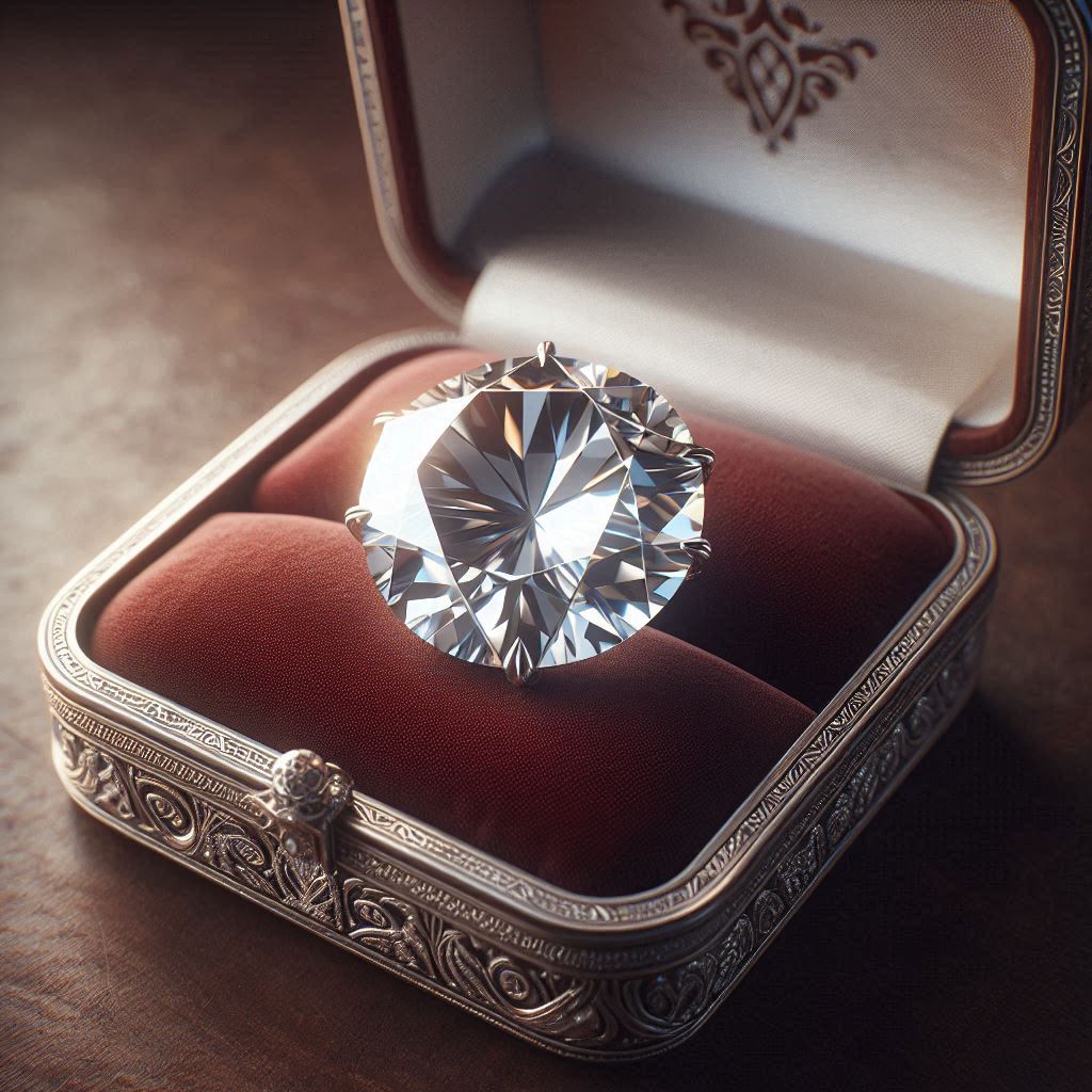 Diamant dans un coffret élégant, symbole de pureté et d’engagement