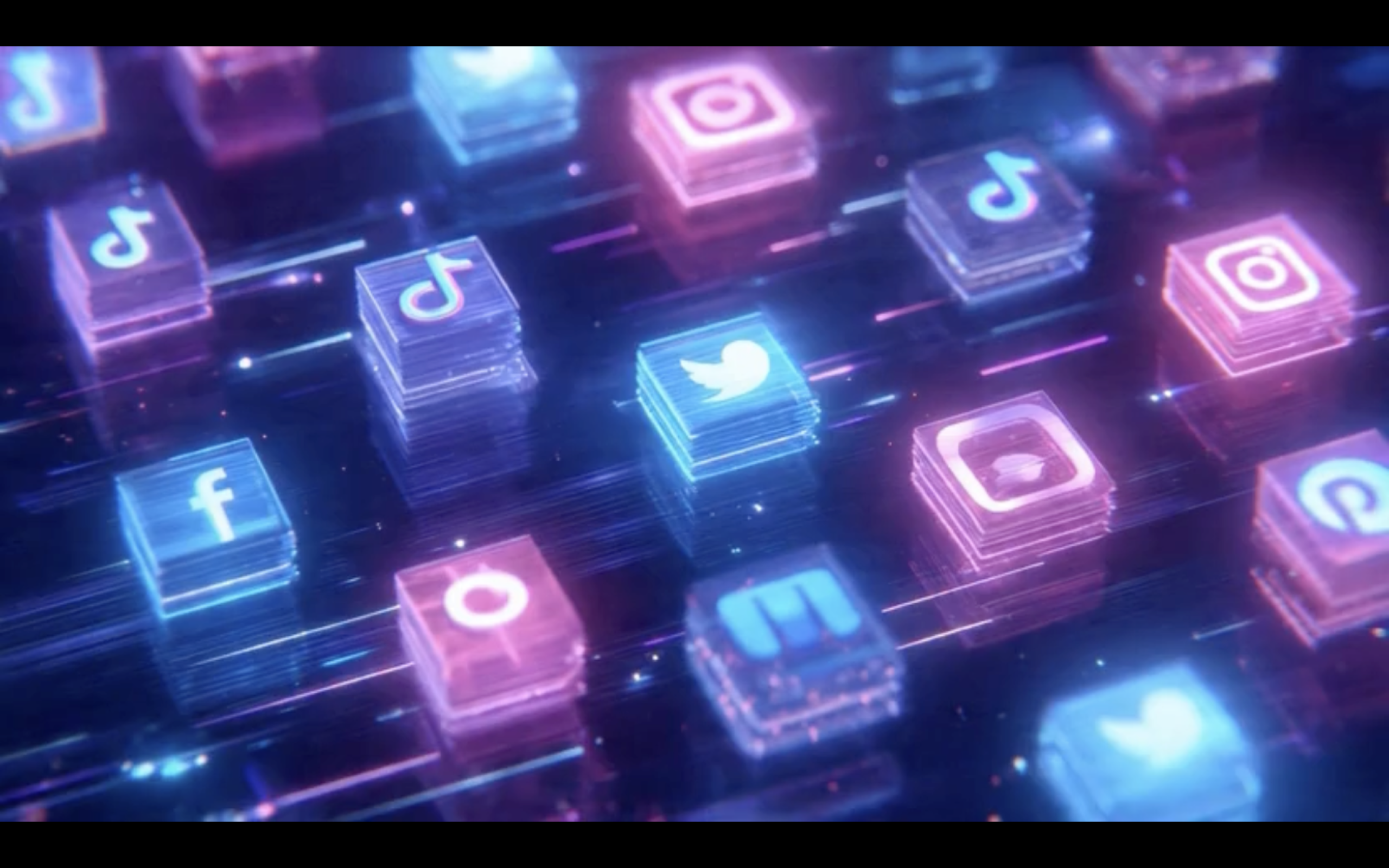 Animation 3D – cube dynamique pour réseaux sociaux