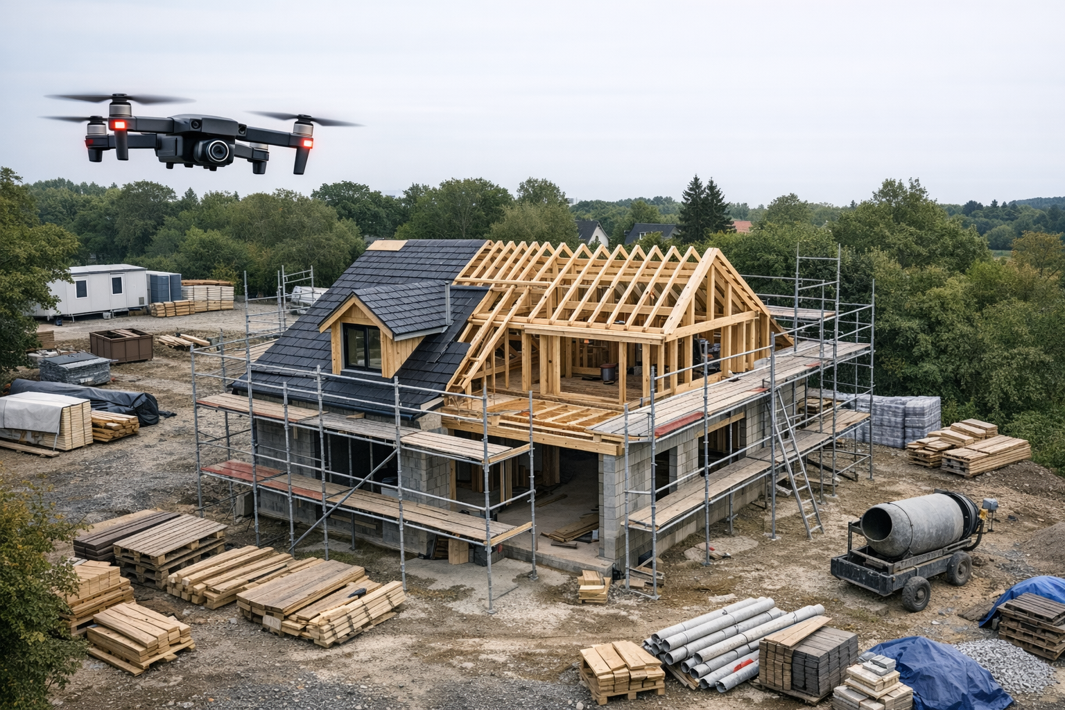 Drone entreprise – suivi de chantier professionnel